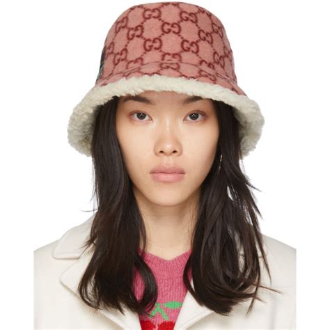 gucci sport hat women pink|Gucci pink wool bucket hat.